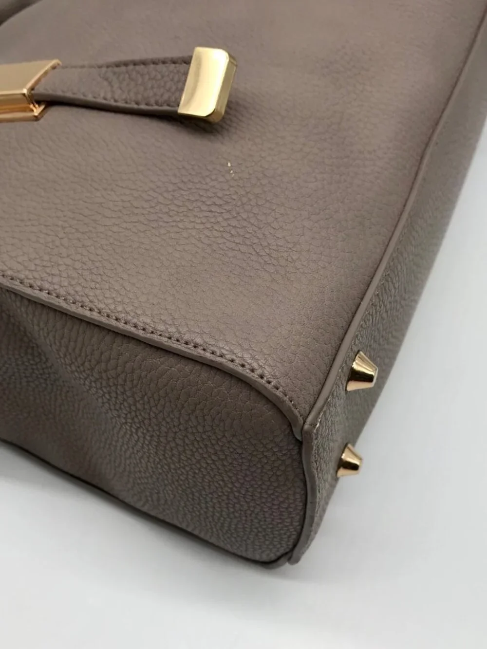 Miztique Gray Pebbled Satchel Bag